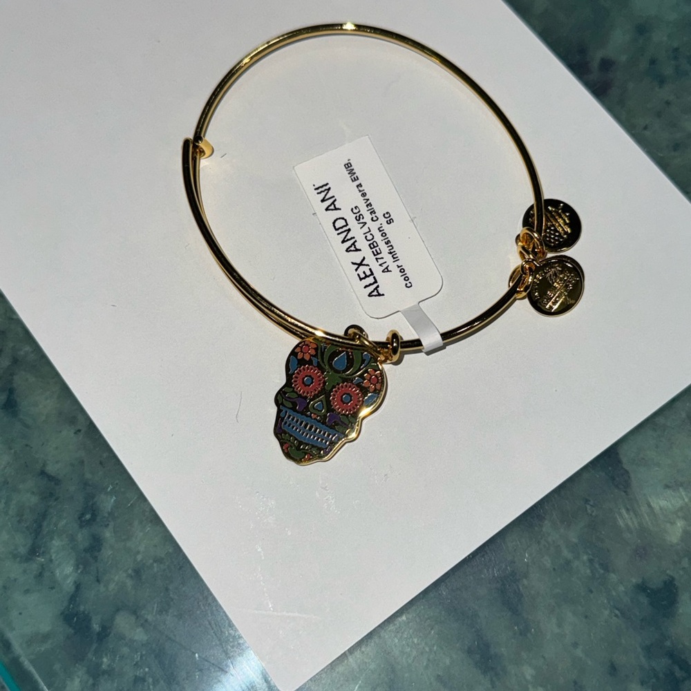 Alex and Ani Gold Bracelet with Colorful Charm